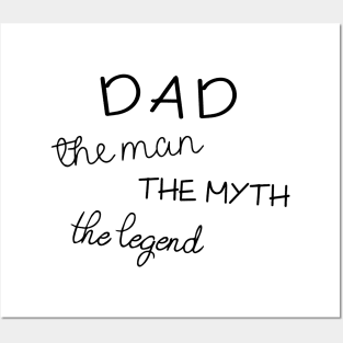 Dad Tshirt - The Man The Myth The Legend - Funny Cool Gift Posters and Art